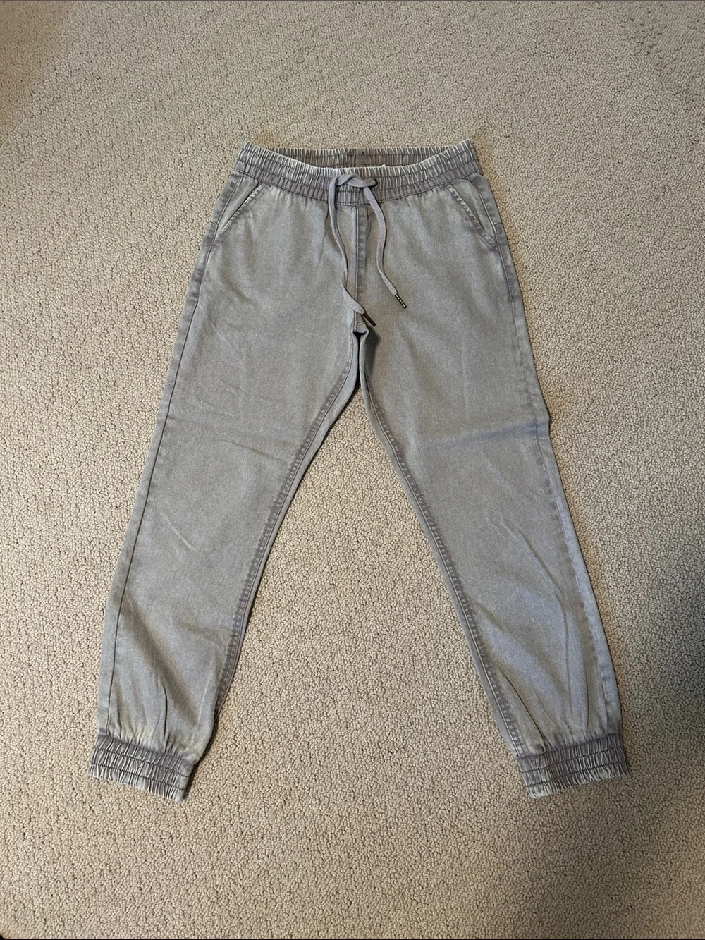 Light Gray Drawstring Jogger Pants - Picture 1 of 7